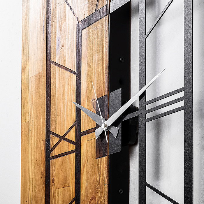 Wallity Wooden Clock 37 Nogal claro y negro